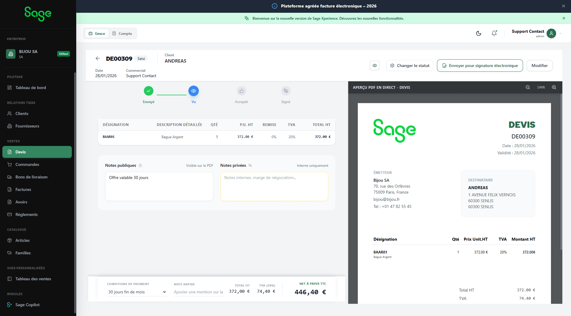 Nouvelle interface